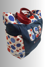 BUBBLE COLLECTION USA OPEN TOP HANDBAG dark blue