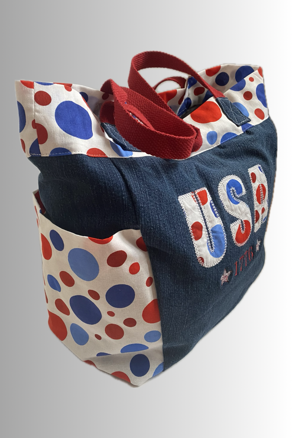 BUBBLE COLLECTION USA OPEN TOP HANDBAG dark blue