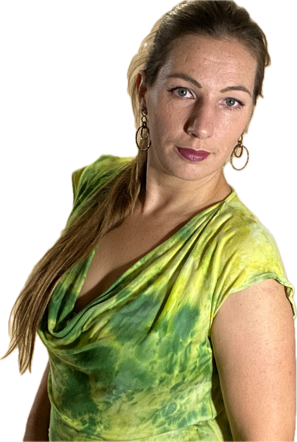 WOMEN'S CREPE COWL NECK SLEEVELESS STRETCHY BLOUSE TANK TOP