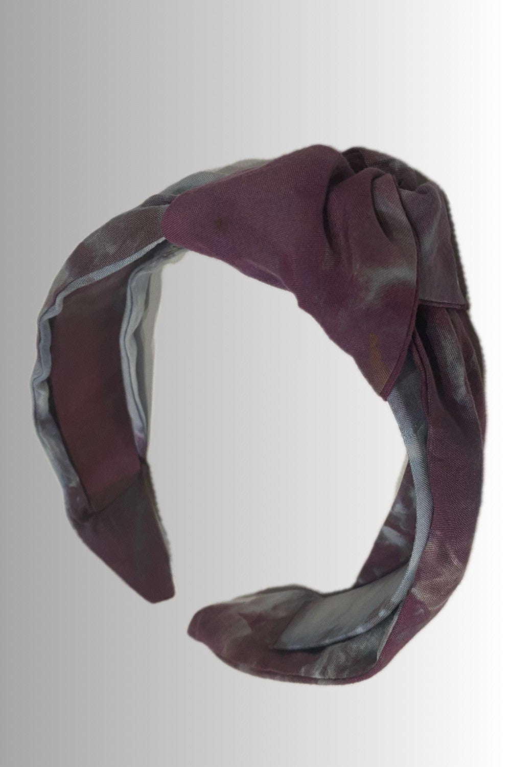 HAND-DYED KNOTTED HEADBAND BLACK CHERRY