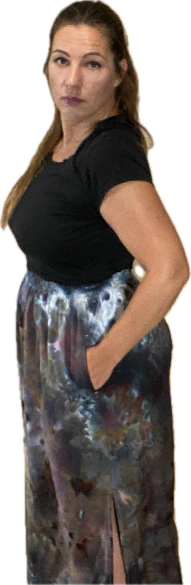 THE MAXI RAYON SKIRT WITH SIDE SLITS