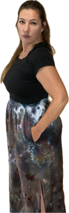 THE MAXI RAYON SKIRT WITH SIDE SLITS