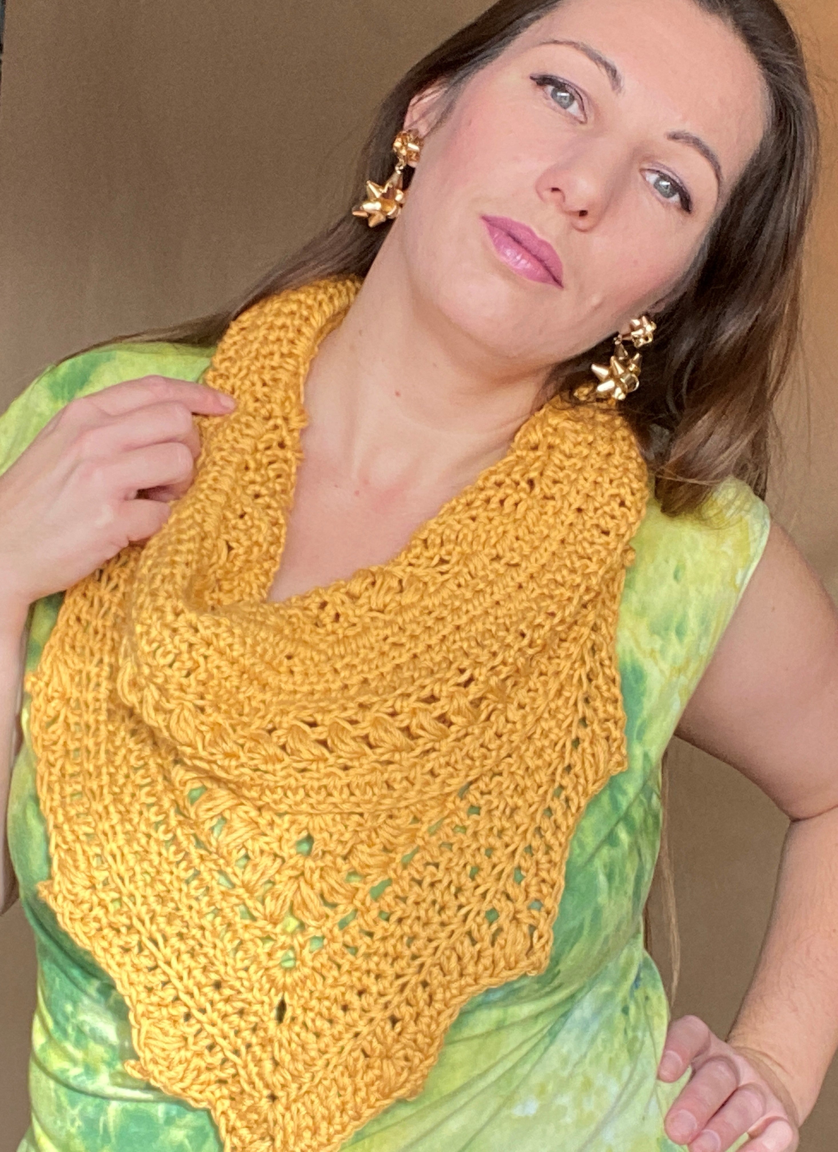 GOLD CROCHET FALL COWL