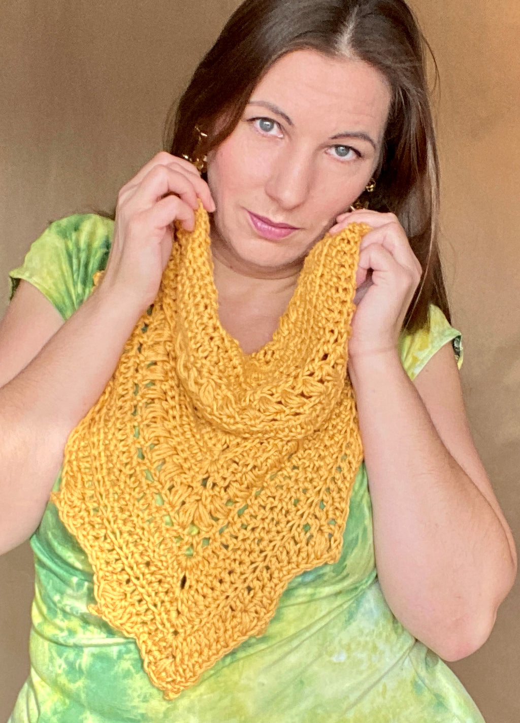 GOLD CROCHET FALL COWL