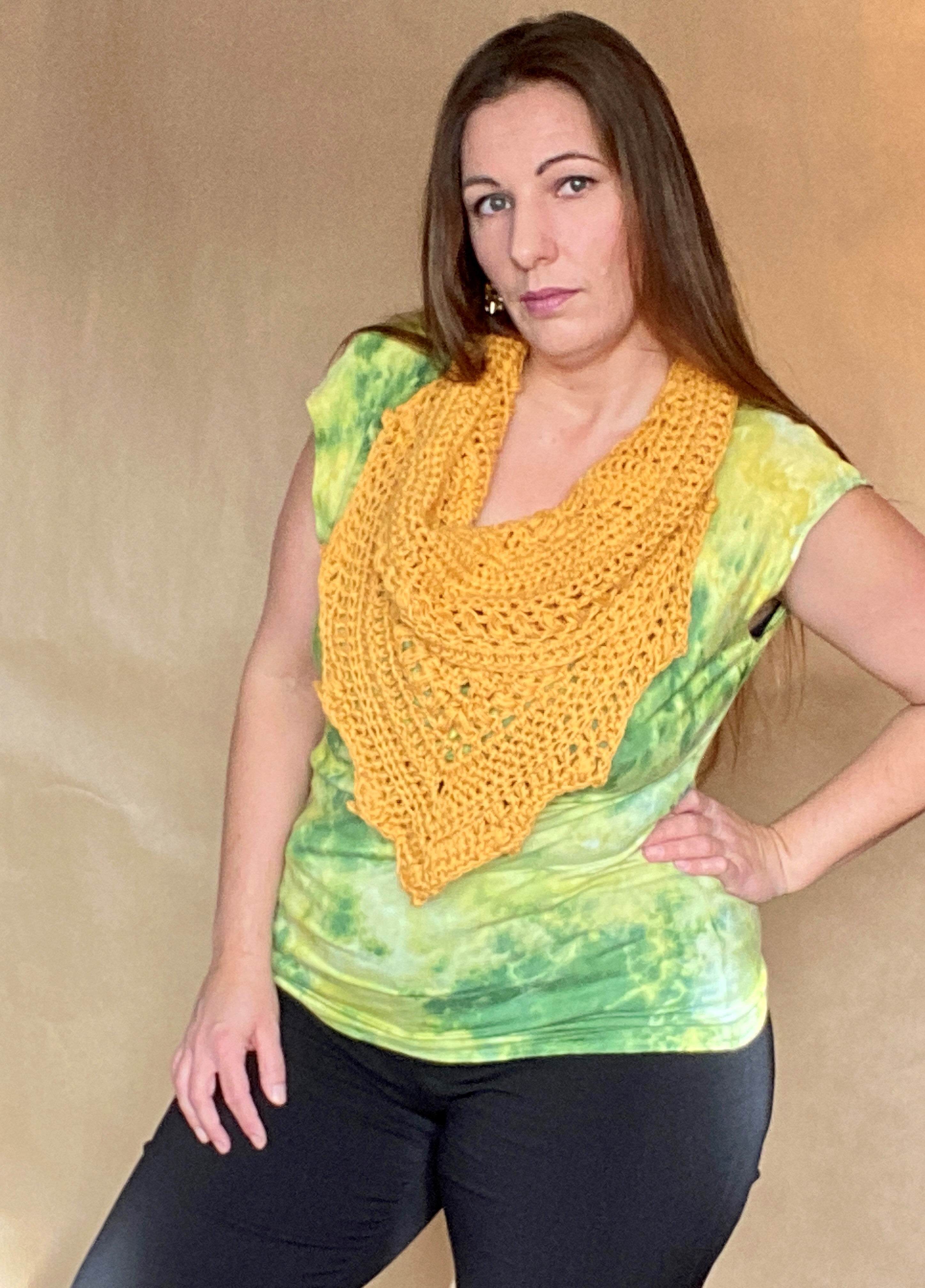 GOLD CROCHET FALL COWL