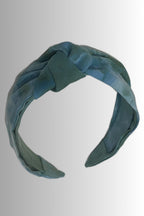 HAND-DYED KNOTTED HEADBAND KINGFISHER BLUE