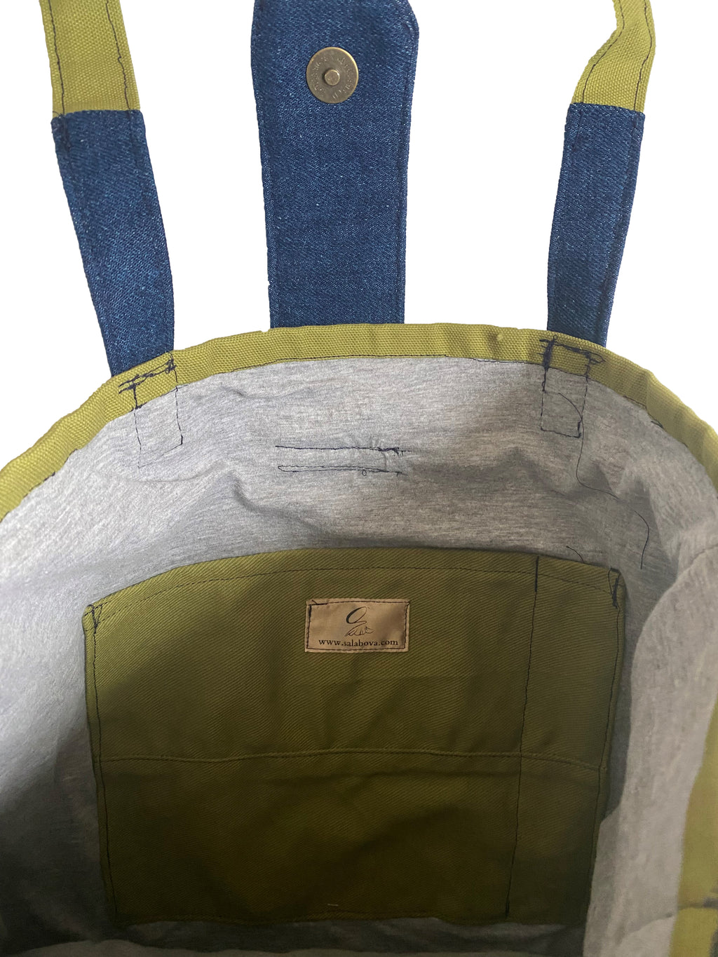 FLOWER JEANS OPEN TOP HANDBAG