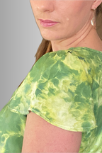 FLUTTER-SLEEVE V-NECK BLOUSE