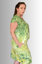 FLUTTER-SLEEVE V-NECK BLOUSE