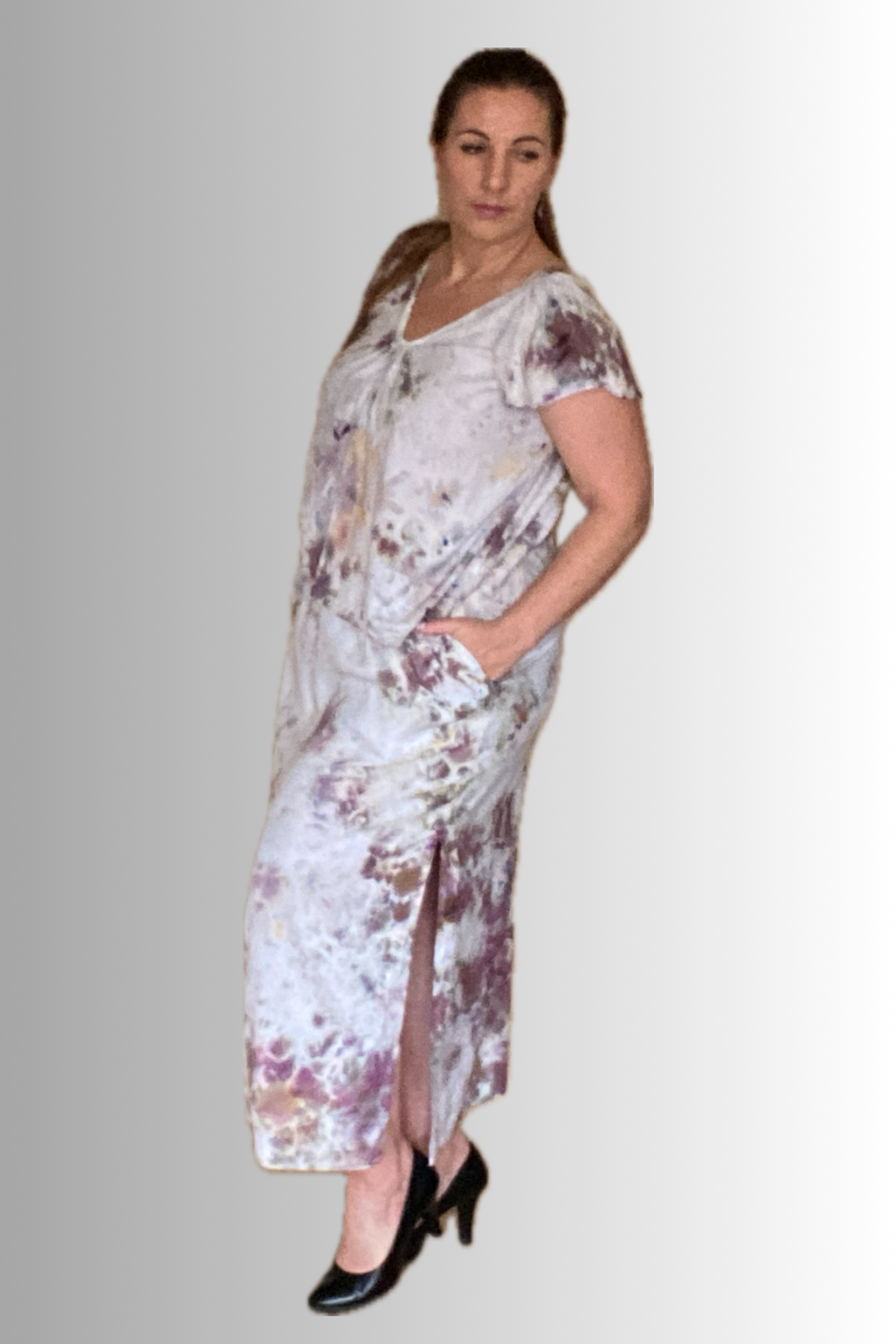 THE MAXI RAYON SKIRT WITH SIDE SLITS