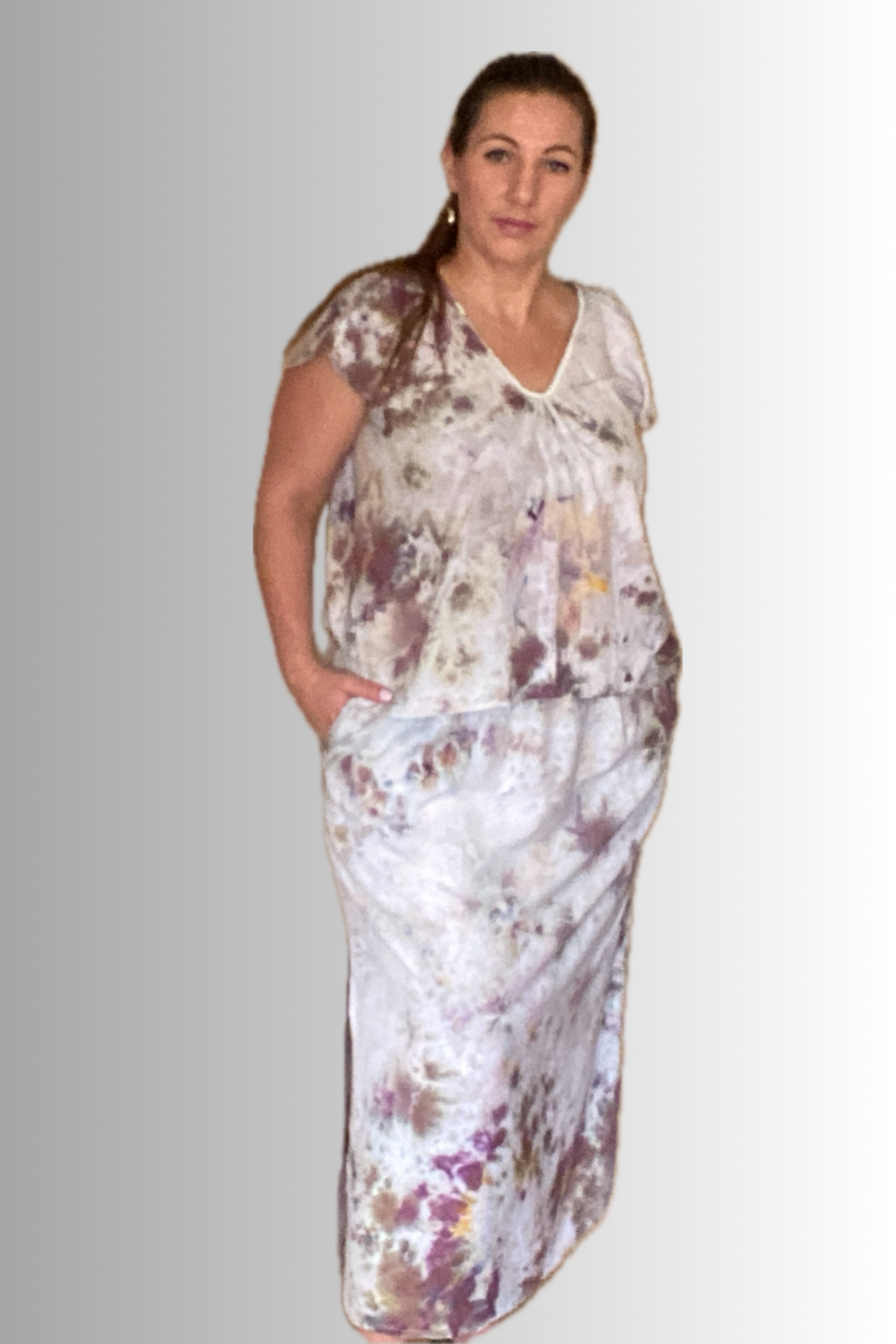 THE MAXI RAYON SKIRT WITH SIDE SLITS
