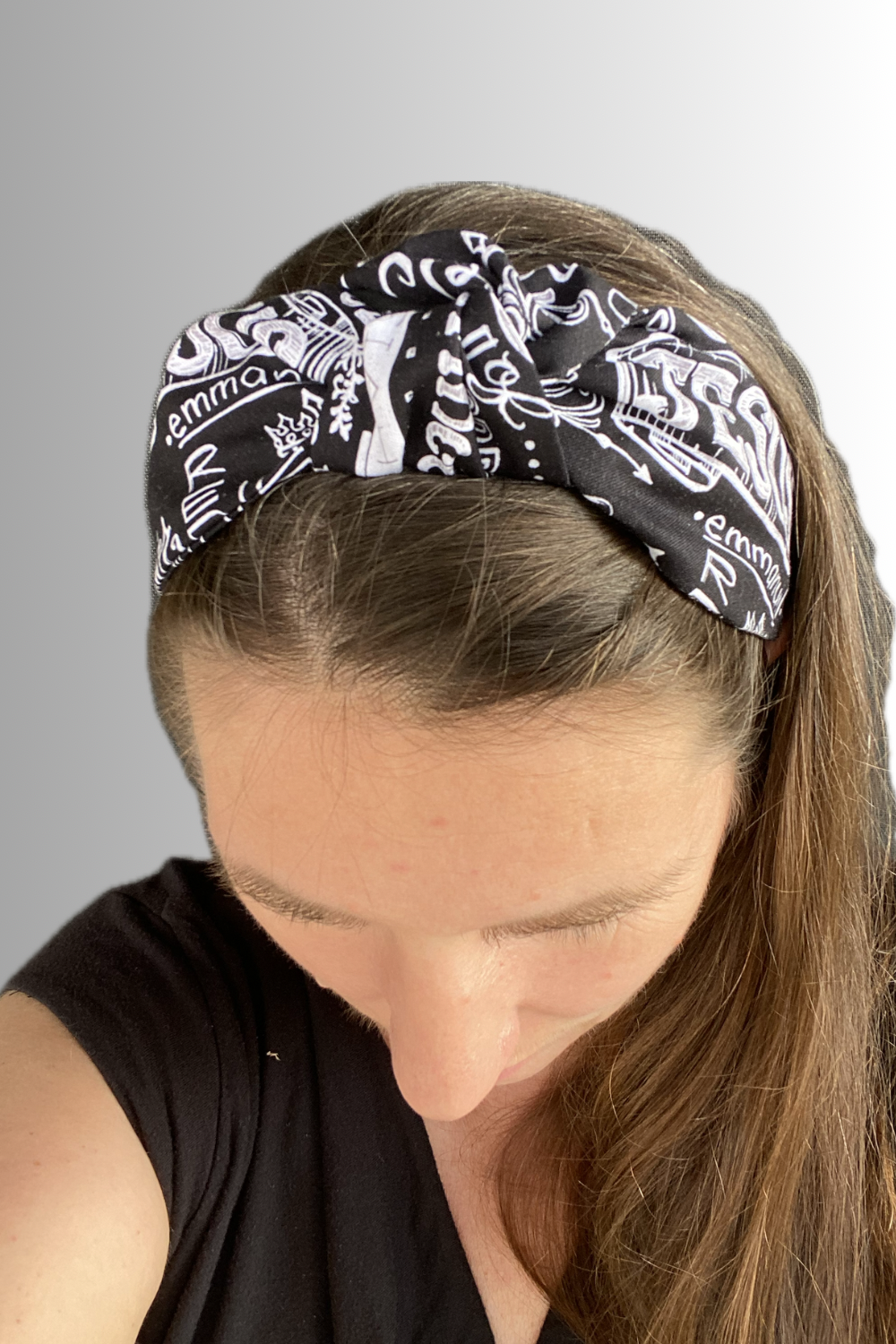 FAITH COLLECTION KNOTTED HEADBAND BLACK