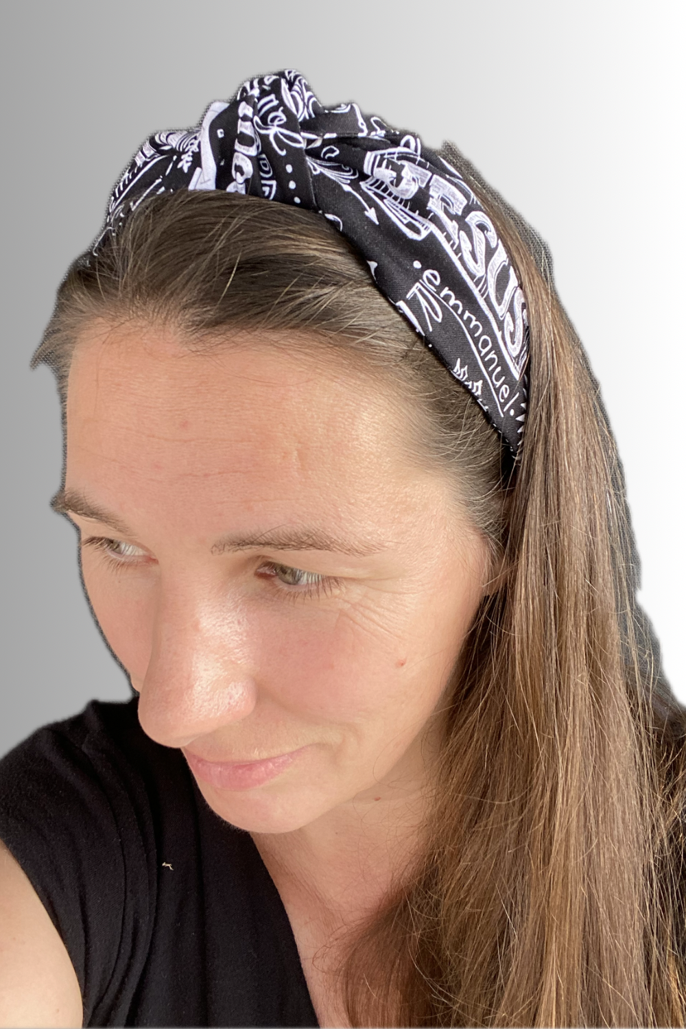 FAITH COLLECTION KNOTTED HEADBAND BLACK