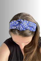 PATRIOTIC KNOTTED HEADBAND BLUE