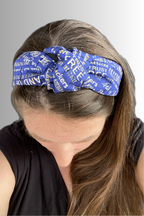 PATRIOTIC KNOTTED HEADBAND BLUE
