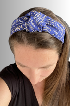 PATRIOTIC KNOTTED HEADBAND BLUE