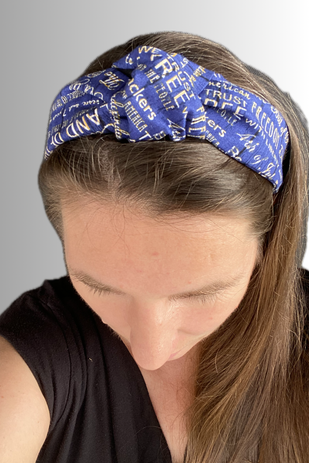 PATRIOTIC KNOTTED HEADBAND BLUE