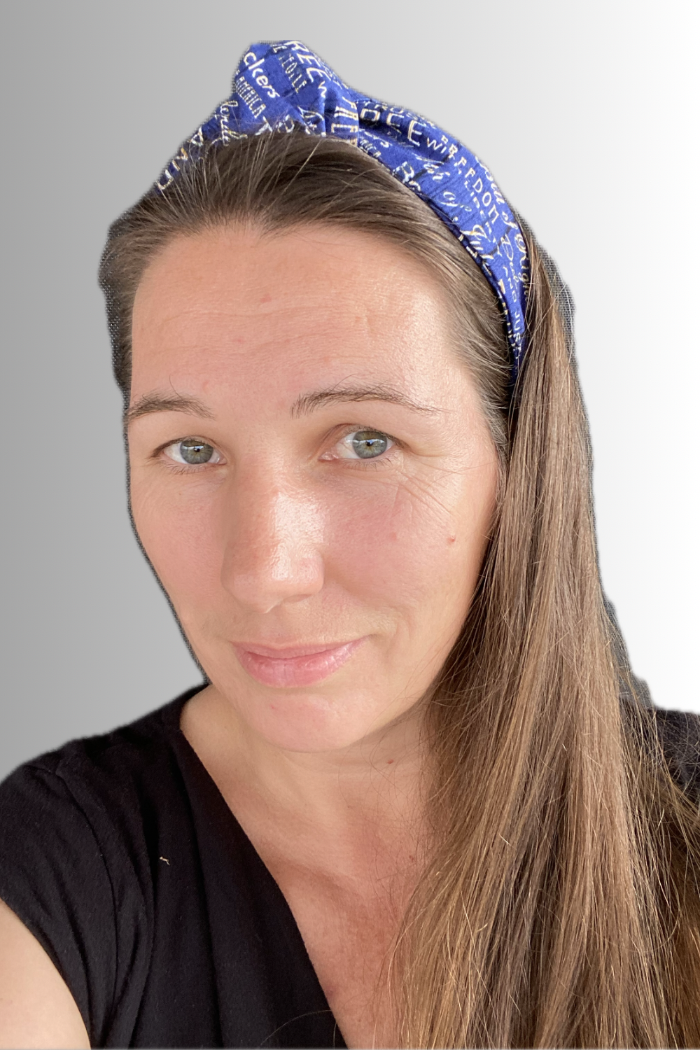 PATRIOTIC KNOTTED HEADBAND BLUE