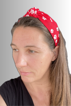 RED PUPPY PAW KNOTTED HEADBAND