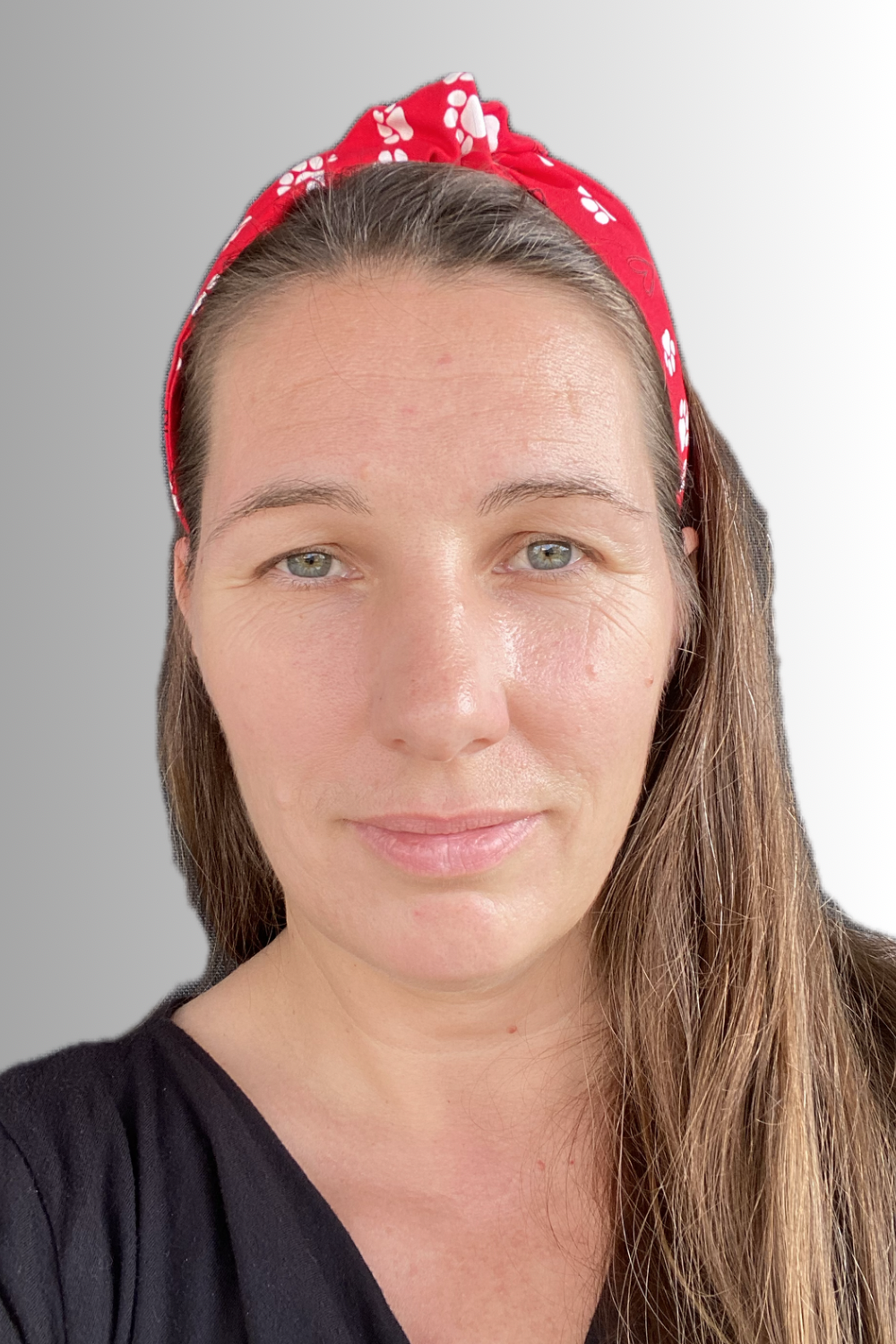 RED PUPPY PAW KNOTTED HEADBAND
