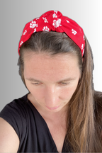 RED PUPPY PAW KNOTTED HEADBAND