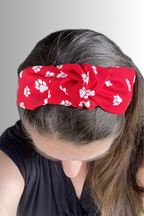 RED PUPPY PAW KNOTTED HEADBAND