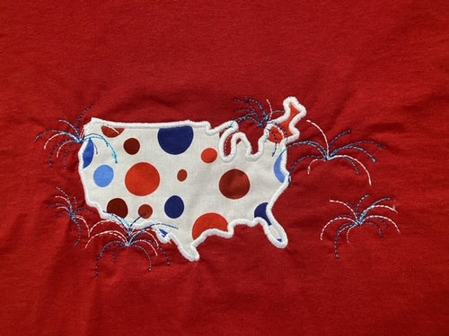 BUBBLE USA RED COTTON T-SHIRT