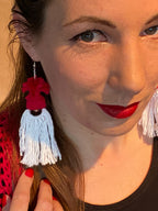 COTTON SANTA HAT EARRINGS