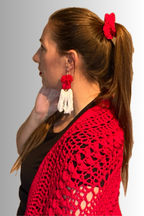 COTTON SANTA HAT EARRINGS