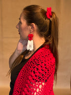 COTTON SANTA HAT EARRINGS