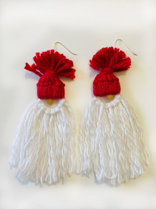 Cotton Santa Hat Earrings