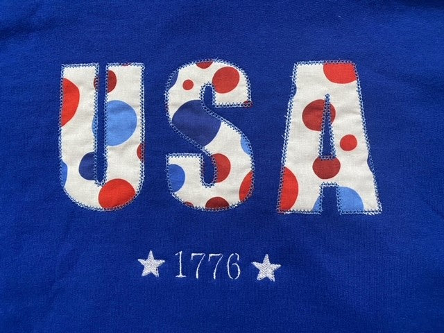 PATRIOTIC ADULT HOODED SWEATSHIRT BLUE BUBBLE COLLECTION USA