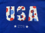 PATRIOTIC ADULT HOODED SWEATSHIRT BLUE BUBBLE COLLECTION USA