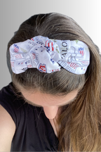 PATRIOTIC KNOTTED HEADBAND WHITE