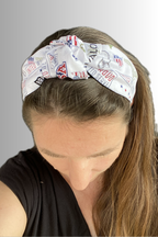 PATRIOTIC KNOTTED HEADBAND WHITE