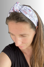 PATRIOTIC KNOTTED HEADBAND WHITE