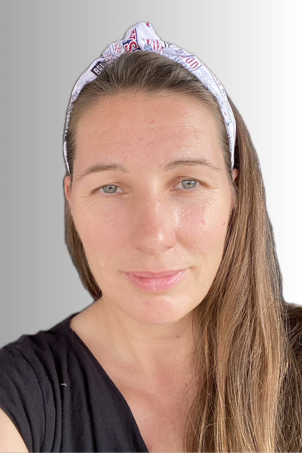 PATRIOTIC KNOTTED HEADBAND WHITE